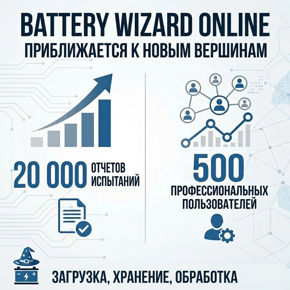 Battery Wizard Online приближается к отметке в 20 000 отчетов и 500 профессиональных пользователей